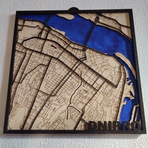 Art mural carte, carte en bois personnalisée de n'importe quelle ville où nous nous sommes rencontrés, carte de la ville, cadeau de pendaison de crémaillère, cadeau de 5e anniversaire, cartes 3D de la ville, lieu de notre rencontre