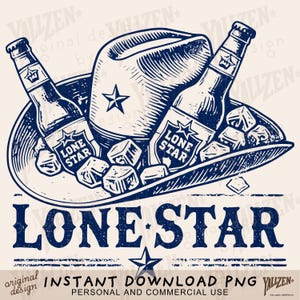 Texas Beer Clipart, Western Cowboy Hat Digital Download, Texas Sublimation PNG, Country Drinking Printable Art