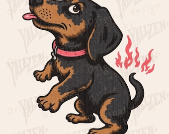 Funny Dachshund Clipart, Cute Wiener Dog Digital Download, Printable Dog Lover Gift, Sausage Dog Illustration PNG, Doxie Sublimation Art