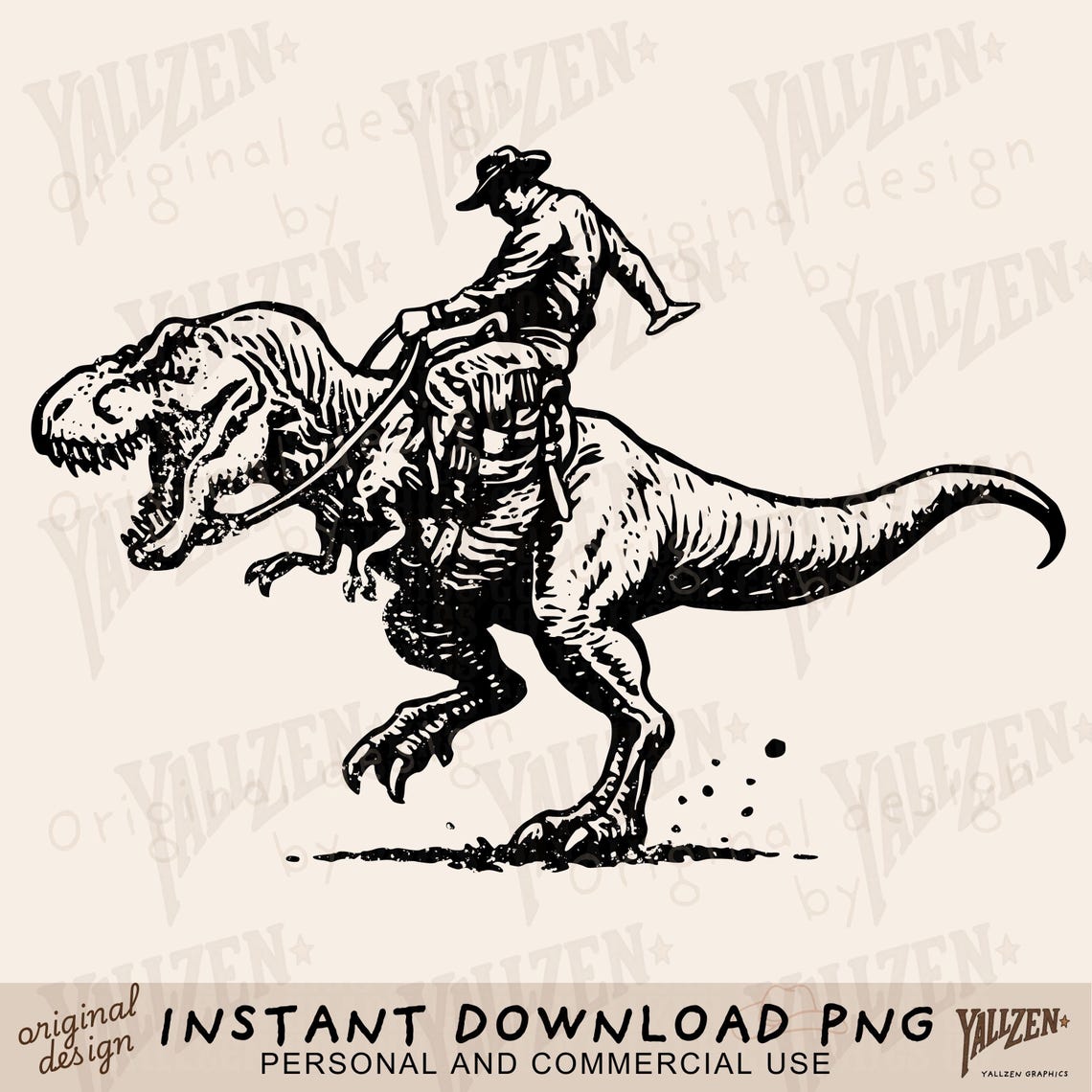 Cowboy Riding T Rex PNG | Funny Rodeo Dinosaur Clipart | Wild West ...