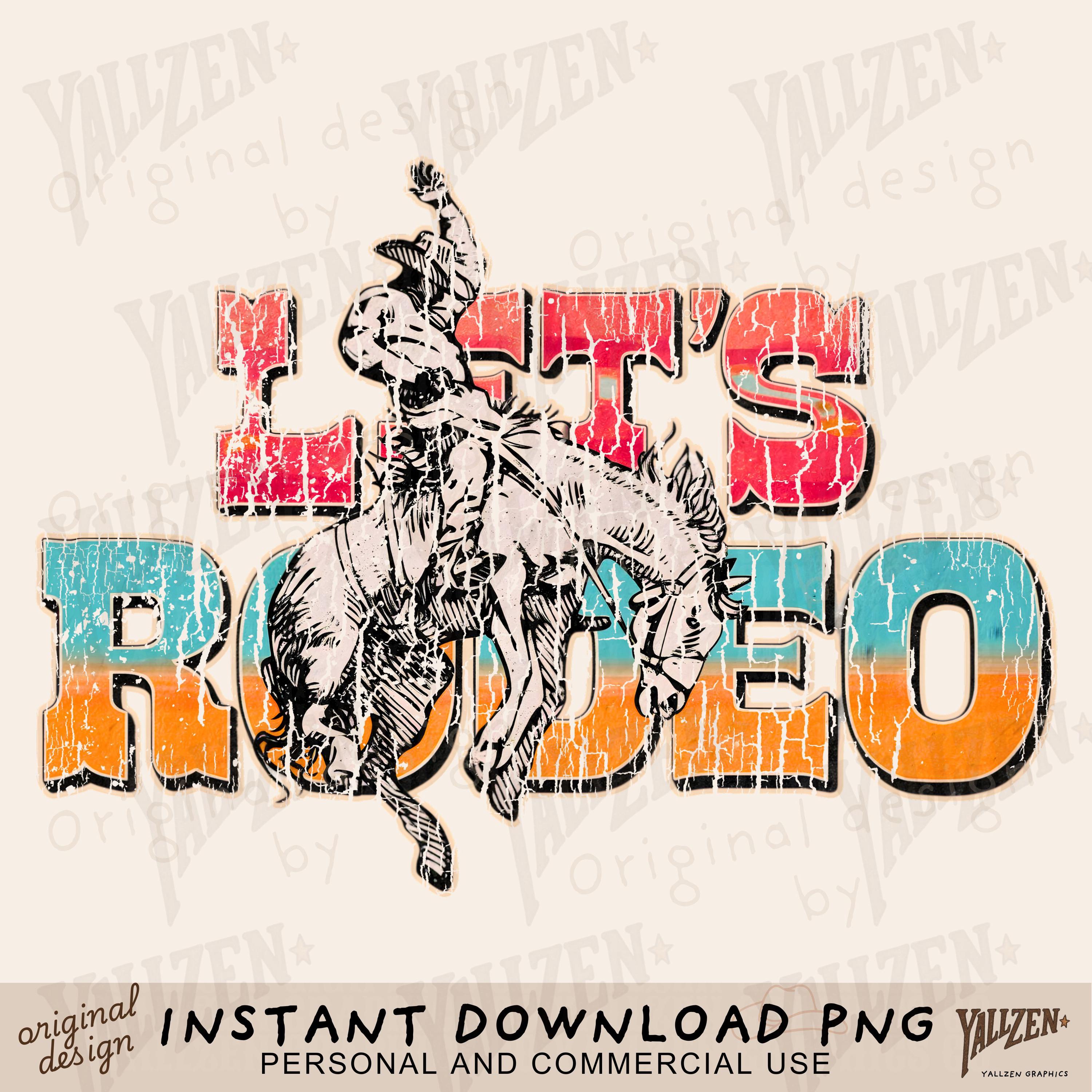 Let’s Rodeo Shirt, Western Rodeo Graphic Tee, Vintage Cowboy Rider ...