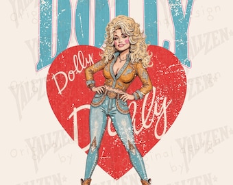 Dolly Western T-Shirt Design, Vintage Cowgirl PNG, Retro Country Music Shirt, Western Sublimationsdruck