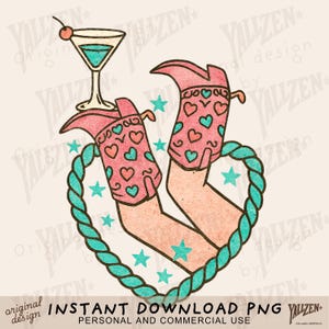 Western Cowgirl Boots Clipart, Pink Cowboy Boots Digital Download, Country Girl Sublimation PNG, Rodeo Printable Art