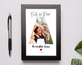 Tarjeta con NOMBRE INICIAL para papá (archivo digital), tarjeta de felicitación del Día del Padre, para imprimir y enmarcar - Idea de regalo para el Día del Padre