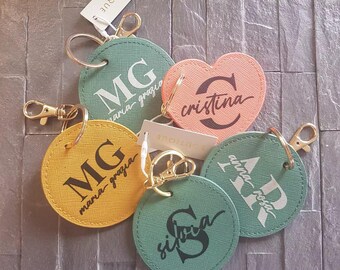 Llavero "Boutique" en polipiel con foto/iniciales/nombre/frases