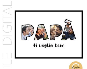 Póster DIGITAL - Día del Padre - Recuerdos - Papá - Papá - Te Amo - Te Amamos - Padre e Hijo