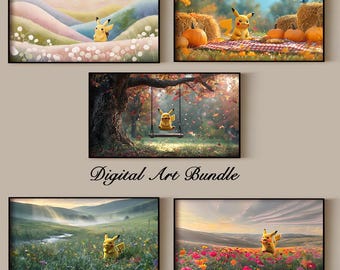 Pikachu Landscape Art / Download digitale TV con cornice 4K