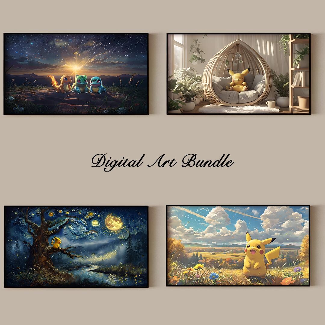 Pokémon Frame TV Art – 4K Digital Art Bundle (instant Download) - Etsy