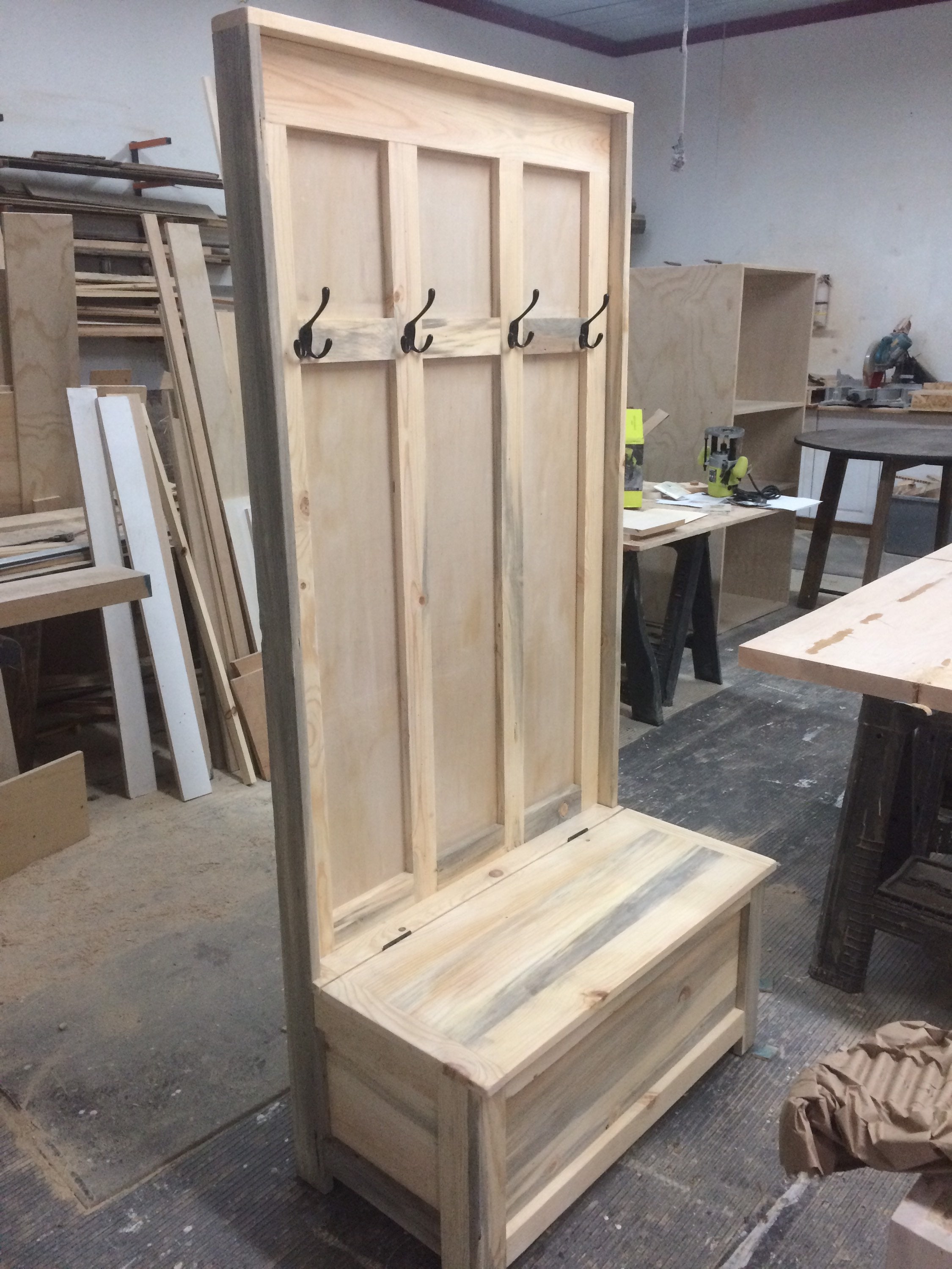 Blue Stain Hall Tree Etsy