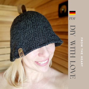 Patrón de gorro de sauna de crochet: gorro de lana apto para principiantes (PDF Anleitung)