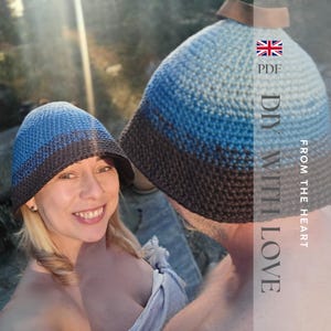 Modèle de bonnet de sauna au crochet S/M et L/XL : bonnet en laine adapté aux débutants (Guide PDF)