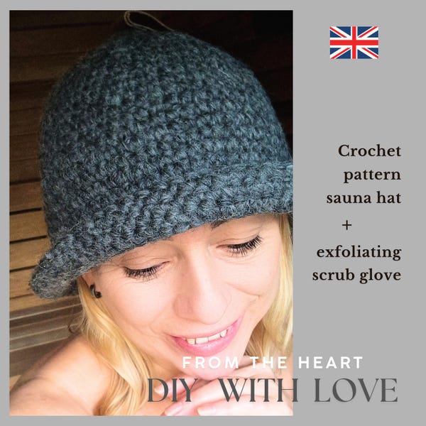 Haakpatroon saunamuts en scrubhandschoen (pdf) – meloenwollen muts, eenvoudige beginnersset