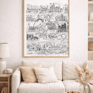 Custom Love Story Map | Hand Drawn Relationship Timeline Art (Digital Download)