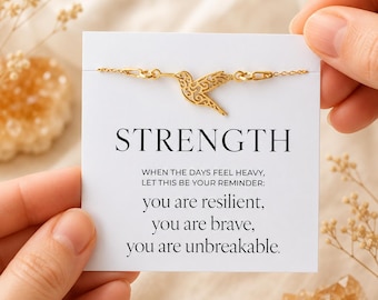 Pulsera de Fuerza - Joyería de Plata Esterlina con Colibrí para Resiliencia y Apoyo
