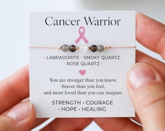 Cancer Warrior Bracelet, Breast Cancer Gift, Chemo Support Crystal Bracelet Gift for Her