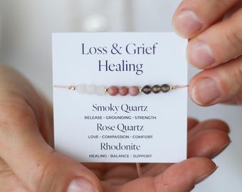 Gift for Loss, Grief & Comfort – Crystal Cord Bracelet for Sympathy and Remembrance