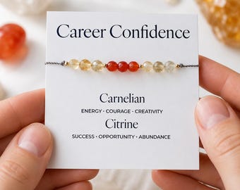 Career Confidence Crystal Bracelet, Success Wealth New Job Gift For Her