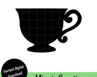 English tea cup SVG and PNG, Afternoon tea svg file for Cricut & Silhouette, Digital download for crafts, T-shirts, stickers, mugs and more