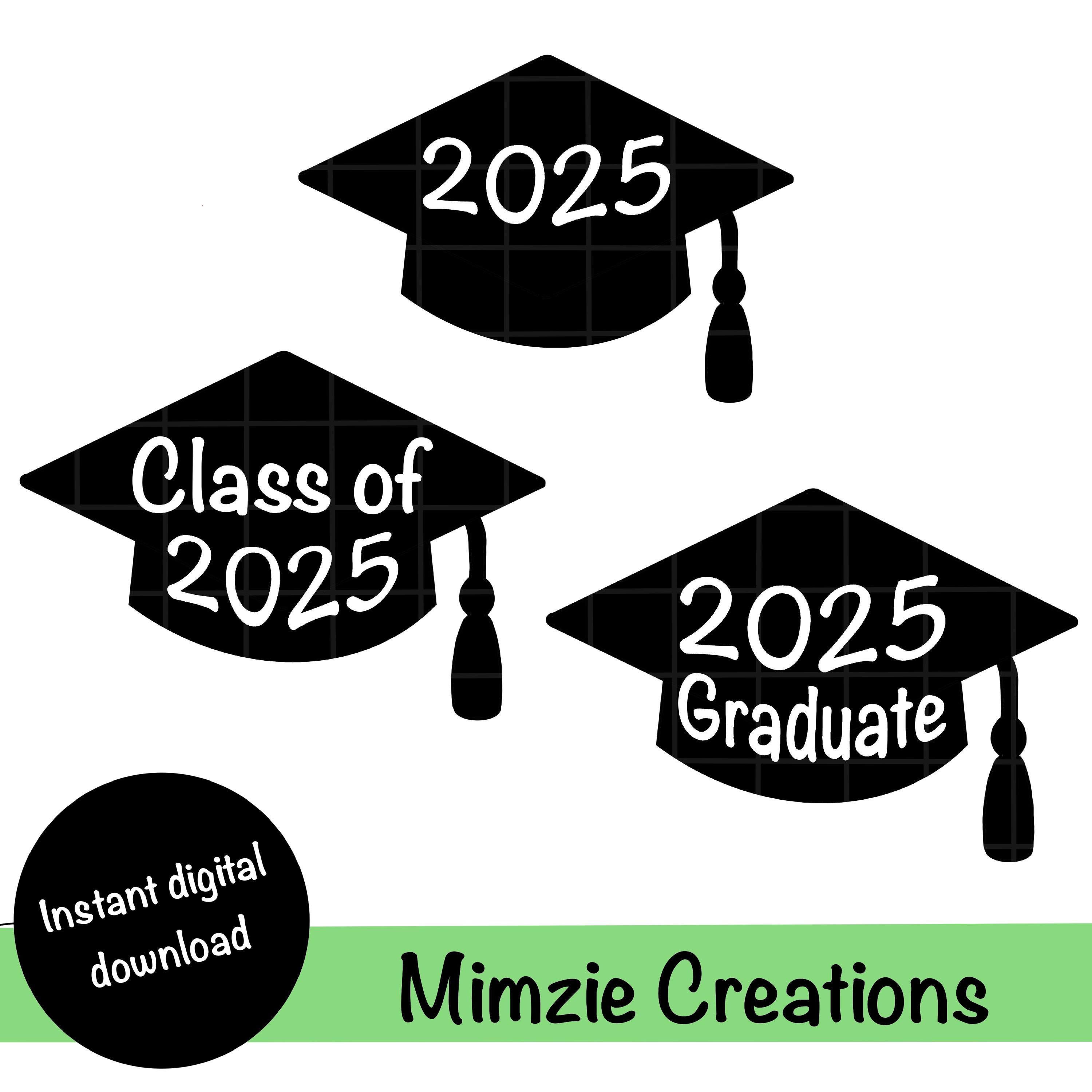 Graduation Cap 2025 SVG Design Bundle, Svg file for Cricut & Silhouette, Digital Art Download for Crafts, T-shirts, Stickers, Mugs and more