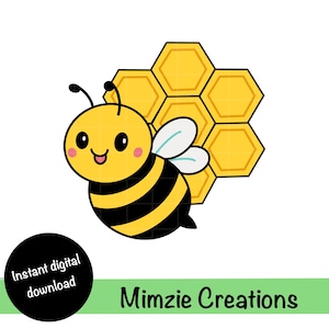 Bee and Honeycomb SVG en PNG, Svg-bestand voor Cricut & Silhouette, hommel digitaal bestand voor ambachten, T-shirts, stickers, mokken en meer