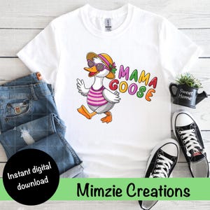 Funny Mama Goose PNG Summer Design Animal Sublimation Trendy Hipster Summer Goose Art Digital Download for T-shirt, Sticker, Mug and more