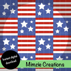 4th July Seamless Pattern PNG, Stars and Stripes patriotic PNG for sublimation, digital paper, scrapbooking, fabric, crafts and more