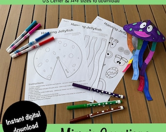 Jellyfish Craft Printable: Cut, Paste & Color Activity (PDF Download)