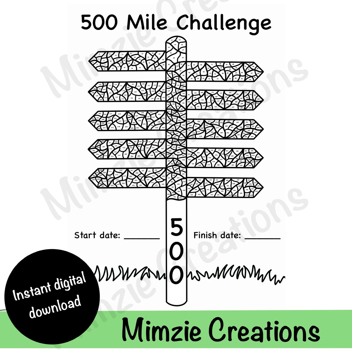 500 Mile Walking Tracker: Printable PDF (A4 & Letter) - Etsy