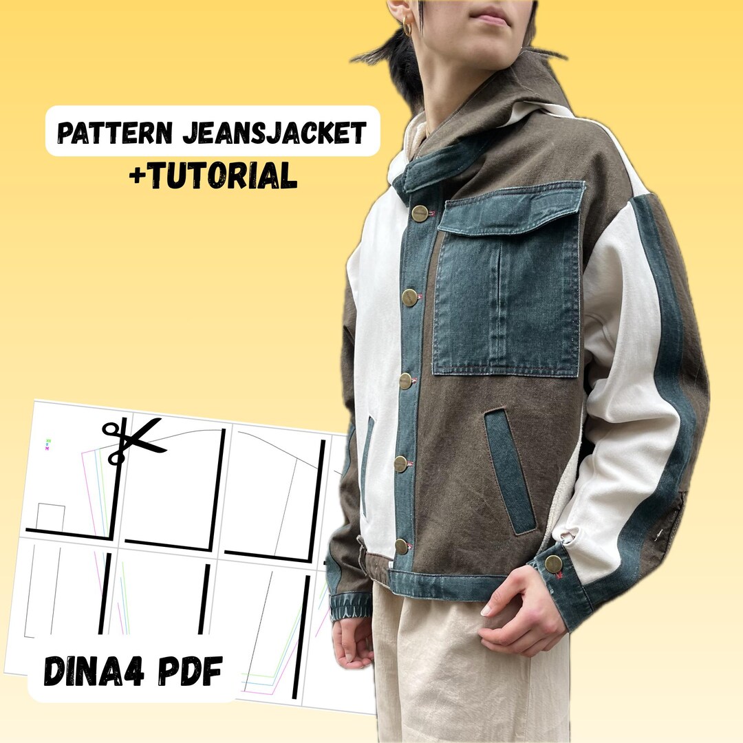 Denim Jacket Pattern PDF DINA4, PDF Sewing Instructions for Upcycling ...