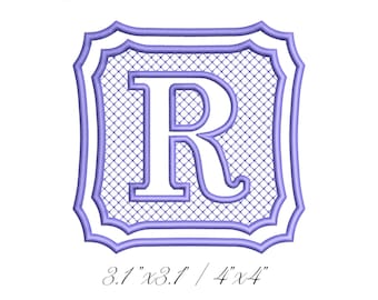 Embossed Monogram Font Embroidery Design A-Z,  Monogram Embroidery Machine File, Monogram Towel Digital Embroidery Patterns