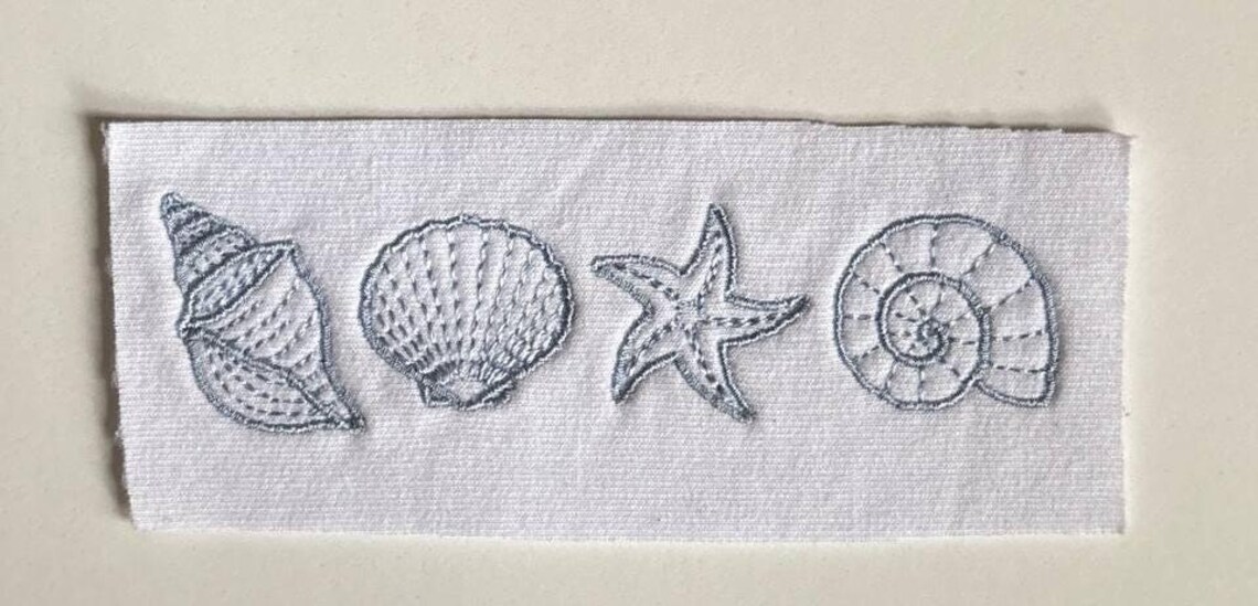 Seashells Bundle Embroidery Design, Sea Embroidery Machine File, Marine ...