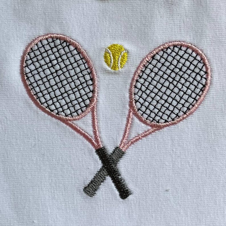 Doouble Racket Pattern Tennis Embroidery Design, Tennis Racket With Ball Embroidery Machine ...