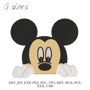 Diseño de bordado de Mickey Mouse, archivo para máquina de bordar de Mickey, patrones de bordado digital