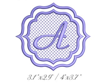 Embossed Monogram Font Embroidery Design A-Z,  Monogram Embroidery Machine File, Monogram Towel Digital Embroidery Patterns