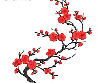 Cherry Blossom Embroidery Design, Sakura Machine Embroidery Design, Digital Embroidery Patterns