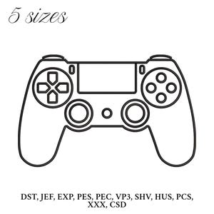 Game Controller Embroidery Design,  Game pad Outline Embroidery Machine File, Joystick Digital Embroidery Patterns