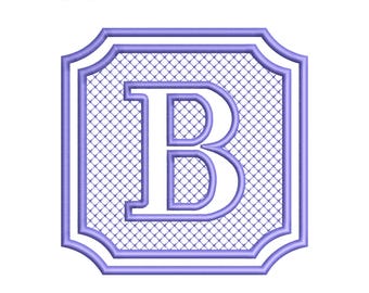Embossed Monogram Font Embroidery Design A-Z,  Monogram Embroidery Machine File, Monogram Towel Digital Embroidery Patterns