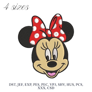 Minnie Mouse Embroidery Design, Minnie Embroidery Machine File, Digital Embroidery Patterns