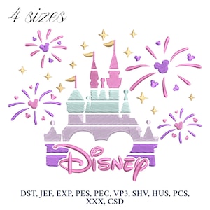 Disney Castle Embroidery Design, Magic Castle Embroidery Machine File, Digital Embroidery Patterns