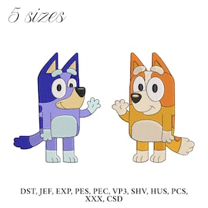 Bingo and Bluey  Embroidery Design, Bluey and  Bingo Embroidery Machine File, Bluey Digital Embroidery Patterns