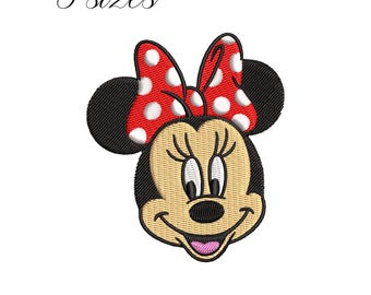 Minnie Mouse-borduurontwerp, Minnie Embroidery-machinebestand, digitale borduurpatronen
