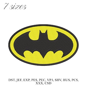 Superhero Logo  Embroidery Design,  Bat Embroidery Machine File, Man Digital Embroidery Patterns