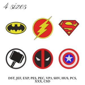 Superhero Logo  Embroidery Design,  Superhero Embroidery Machine File,Man Digital Embroidery Patterns