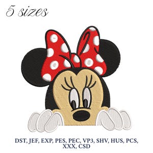 Minnie Mouse Embroidery Design, Minnie Embroidery Machine File, Digital Embroidery Patterns