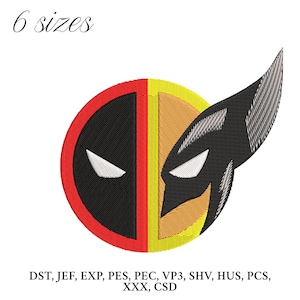 Superhero Logo  Embroidery Design,  Superhero Embroidery Machine File, Wolverine Digital Embroidery Patterns