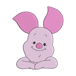 Piglet Embroidery Design, Piglet Embroidery Machine File, Winnie The Pooh and friends Digital Embroidery Patterns Tiger Eeyore Piglet