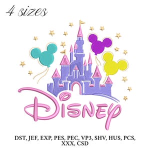 Disney Castle Embroidery Design, Magic Castle Embroidery Machine File, Cinderella Castle Digital Embroidery Patterns