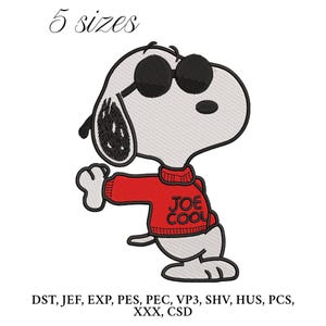 Cool Dog Embroidery Design,  Cartoon Dog Machine File, Cute Dog Digital Embroidery Patterns
