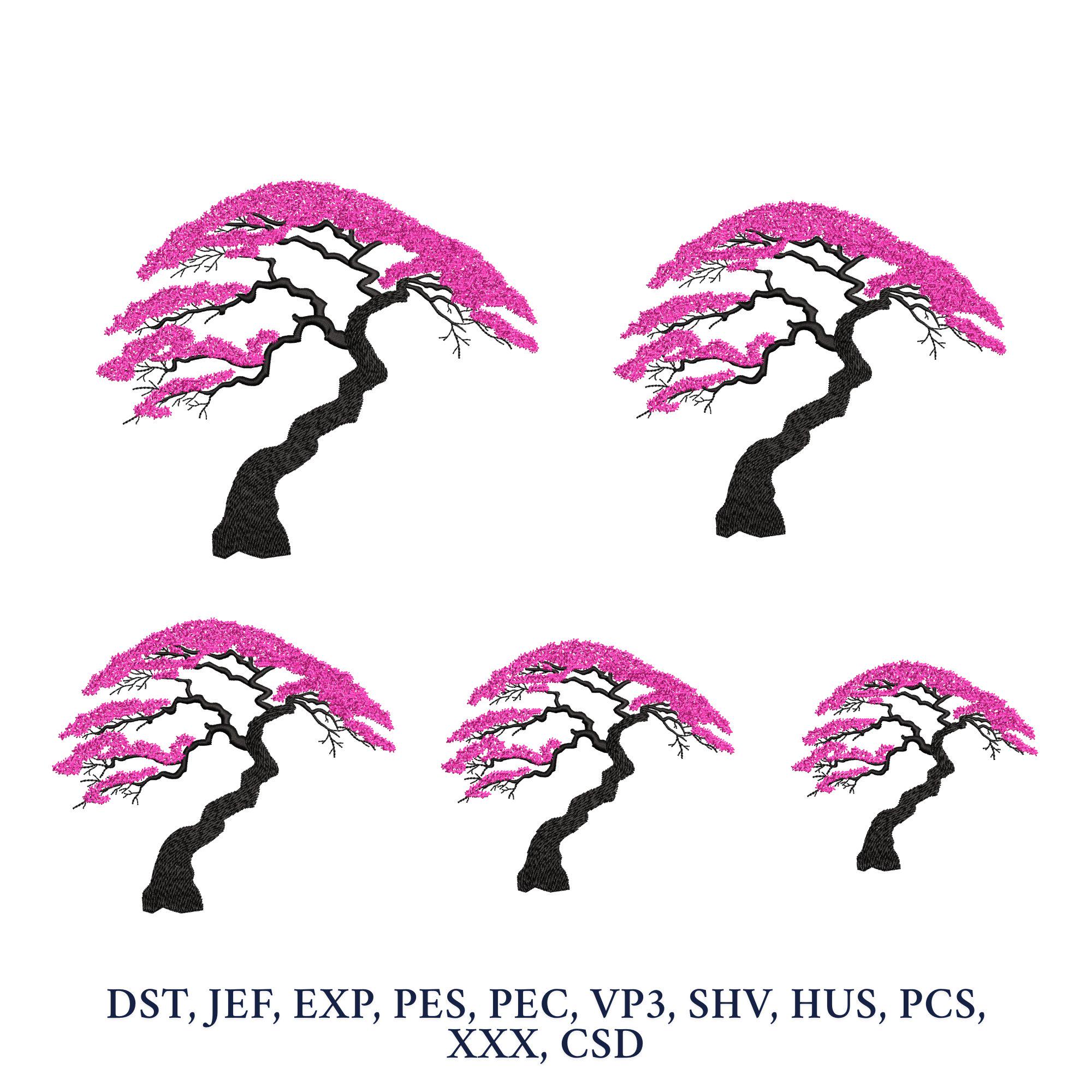 Cherry Blossom Embroidery Design, Sakura Machine Embroidery Design