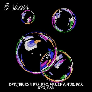 Soap Bubbles Embroidery Design, Bubbles Embroidery Machine File, Blowing BubblesDigital Embroidery Patterns